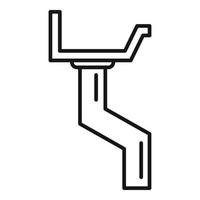 Iron gutter icon, outline style vector