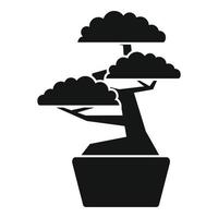 Japanese tree pot icon, simple style vector