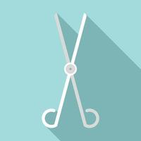 Accessory forceps icon, flat style vector