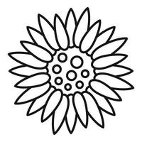 icono de girasol de decoración, estilo de contorno vector