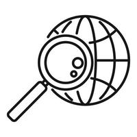 icono de exploración global, estilo de esquema vector