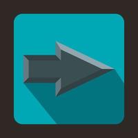 Gray arrow icon, flat style vector