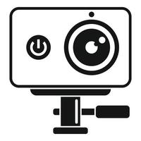 Dynamic action camera icon, simple style vector