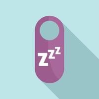 Sleep door tag icon, flat style vector