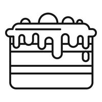 Cream chocolate cake icon, outline style vector