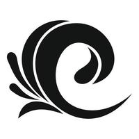 Wave tsunami icon, simple black style vector