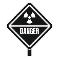 icono de zona de radiación de peligro, estilo simple vector