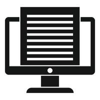 Computer summary icon, simple style vector