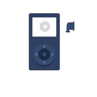 Music player learning icon, flat style vector