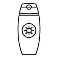 Sunscreen bottle cream icon, outline style vector