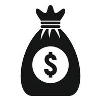 Crowdfunding money bag icon, simple style vector