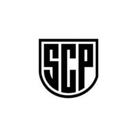 Blue scp logo design Royalty Free Vector Image