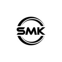 SMK letter logo design in illustration. Vector logo, calligraphy designs for logo, Poster, Invitation, etc.