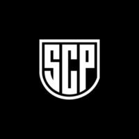 diseño del logotipo de la letra scp en la ilustración. logotipo vectorial, diseños de caligrafía para logotipo, afiche, invitación, etc. vector