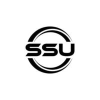 diseño del logotipo de la letra ssu en la ilustración. logotipo vectorial, diseños de caligrafía para logotipo, afiche, invitación, etc. vector