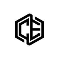 CE letter logo design in illustration. Vector logo, calligraphy designs for logo, Poster, Invitation, etc.