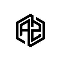 AZ letter logo design in illustration. Vector logo, calligraphy designs for logo, Poster, Invitation, etc.