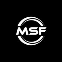 diseño de logotipo de letra msf en ilustración. logotipo vectorial, diseños de caligrafía para logotipo, afiche, invitación, etc. vector