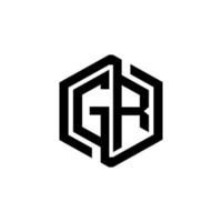 GR letter logo design in illustration. Vector logo, calligraphy designs for logo, Poster, Invitation, etc.