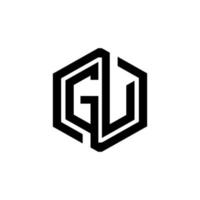 GU letter logo design in illustration. Vector logo, calligraphy designs for logo, Poster, Invitation, etc.