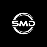 SMD letter logo design in illustration. Vector logo, calligraphy designs for logo, Poster, Invitation, etc.