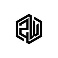 ZW letter logo design in illustration. Vector logo, calligraphy designs for logo, Poster, Invitation, etc.
