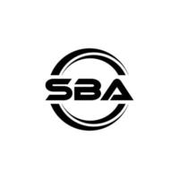 SBA letter logo design in illustration. Vector logo, calligraphy designs for logo, Poster, Invitation, etc.