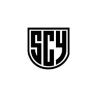 SCY letter logo design in illustration. Vector logo, calligraphy designs for logo, Poster, Invitation, etc.