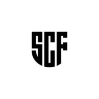 SCF letter logo design in illustration. Vector logo, calligraphy designs for logo, Poster, Invitation, etc.