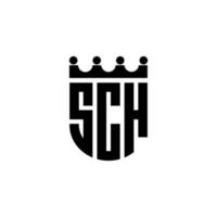 SCH letter logo design in illustration. Vector logo, calligraphy designs for logo, Poster, Invitation, etc.