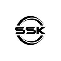 SSK letter logo design in illustration. Vector logo, calligraphy designs for logo, Poster, Invitation, etc.
