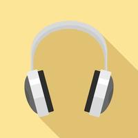 icono de auriculares con cable, estilo plano vector