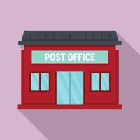 Post office building icon, flat style vector