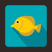 Yellow Tang fish, Zebrasoma flavescens icon vector