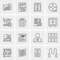 16 iconos de negocios universales vector ilustración de icono creativo para usar en proyectos relacionados con la web y dispositivos móviles