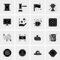 16 iconos de negocios universales vector ilustración de icono creativo para usar en proyectos relacionados con la web y dispositivos móviles