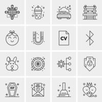 16 iconos de negocios universales vector ilustración de icono creativo para usar en proyectos relacionados con la web y dispositivos móviles