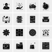 16 iconos de negocios universales vector ilustración de icono creativo para usar en proyectos relacionados con la web y dispositivos móviles