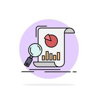 Analysis analytics business financial research Flat Color Icon Vector