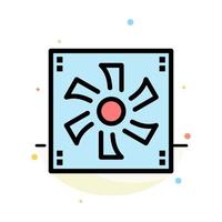 Cooler Fan Computer Cooler Device Fan Abstract Flat Color Icon Template vector