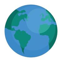 Earth globe icon, flat style vector