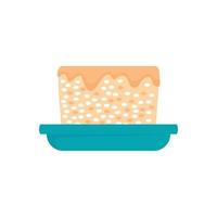 icono de pastel de arroz, estilo plano vector