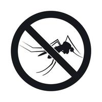 ningún icono de signo de mosquito, estilo simple vector
