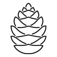icono de cono de pino de otoño, estilo de esquema vector