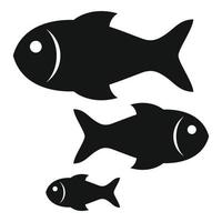 icono de pescado de mar, estilo simple vector