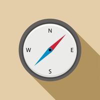 Compass icon in flat style vector