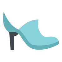 Blue woman shoe icon, flat style vector