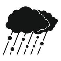 Cloud rain snow icon, simple black style vector