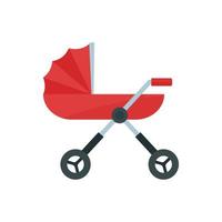 Baby pram carriage icon, flat style vector