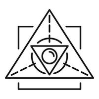 Magic alchemy triangle icon, outline style vector